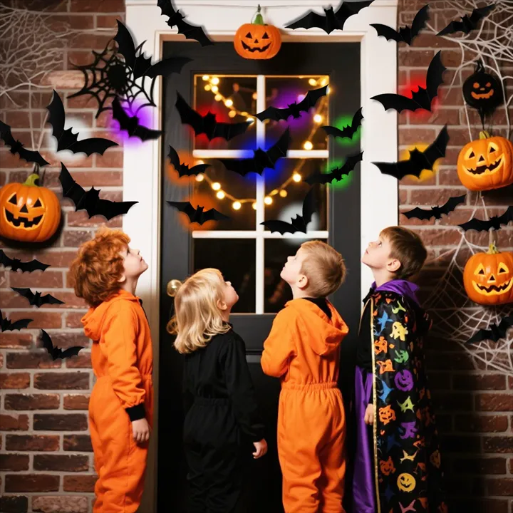 Halloween Decor Set - 3D Glowing Bat