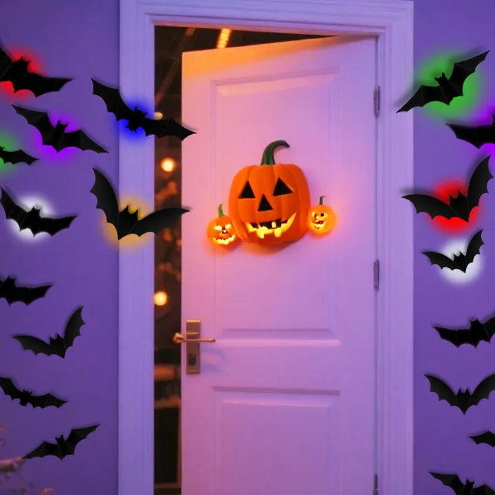 Halloween Decor Set - 3D Glowing Bat