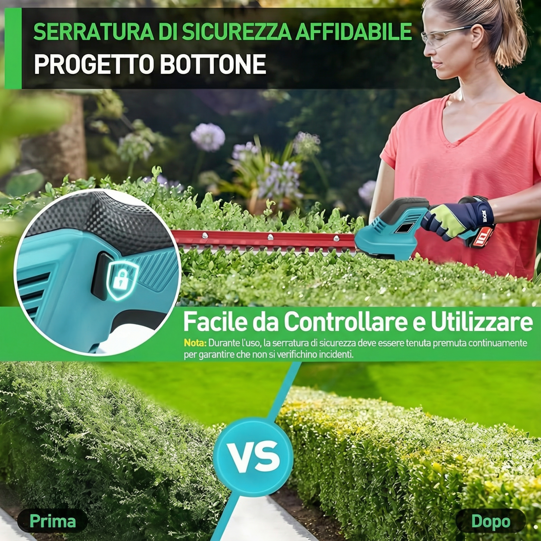 2-in-1 Cordless Hedge Trimmer & Grass Shears with 2 Batteries – Lightweight, Compact & Perfect for Garden and Lawn Care