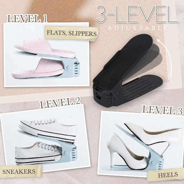 ADJUSTABLE DOUBLE-DECK SHOE RACK