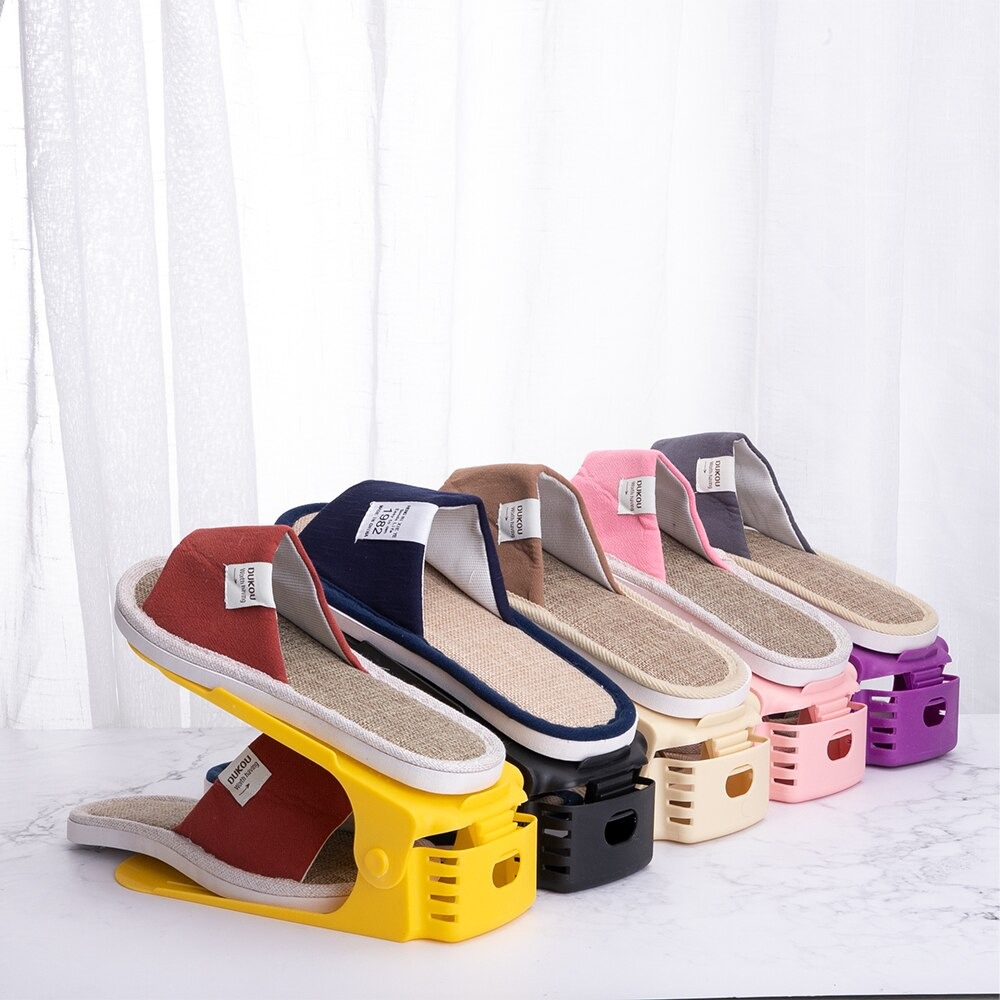 ADJUSTABLE DOUBLE-DECK SHOE RACK