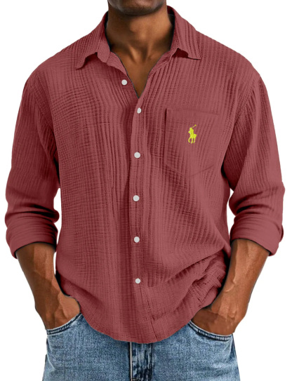 🔥Men's Casual Loose And Comfortable Textured Short-sleeved Shirt🔥