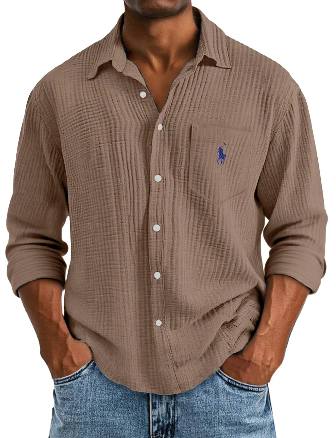 🔥Men's Casual Loose And Comfortable Textured Short-sleeved Shirt🔥