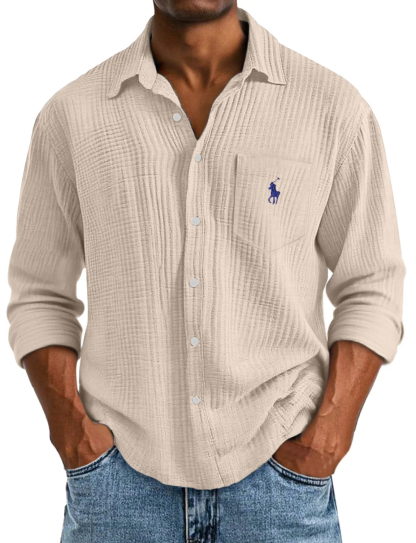🔥Men's Casual Loose And Comfortable Textured Short-sleeved Shirt🔥