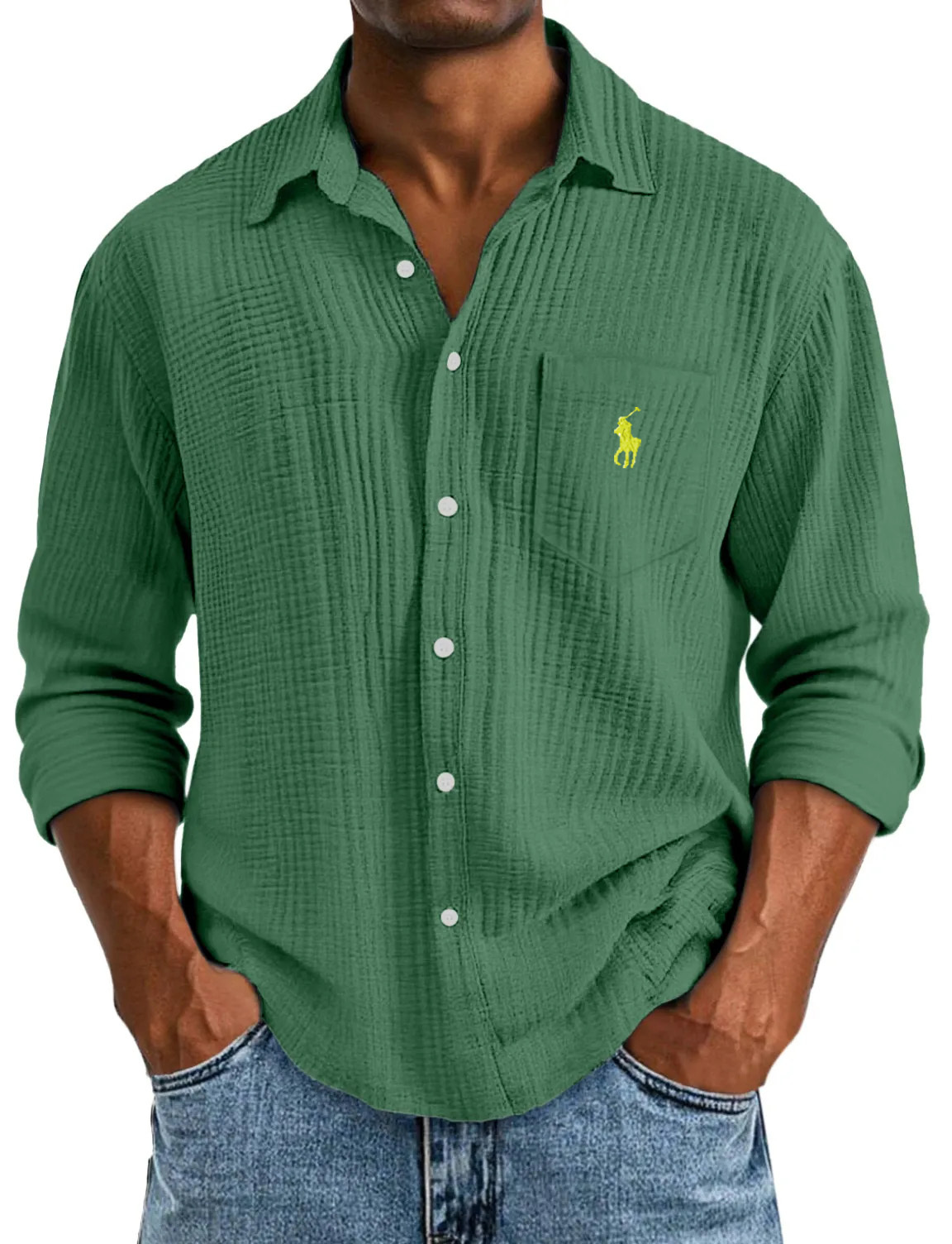 🔥Men's Casual Loose And Comfortable Textured Short-sleeved Shirt🔥