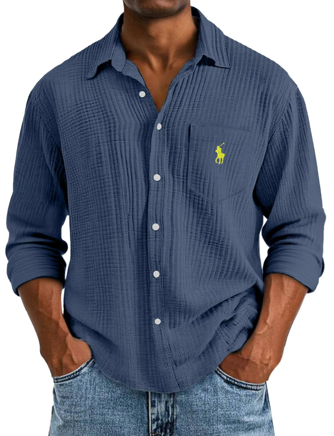 🔥Men's Casual Loose And Comfortable Textured Short-sleeved Shirt🔥