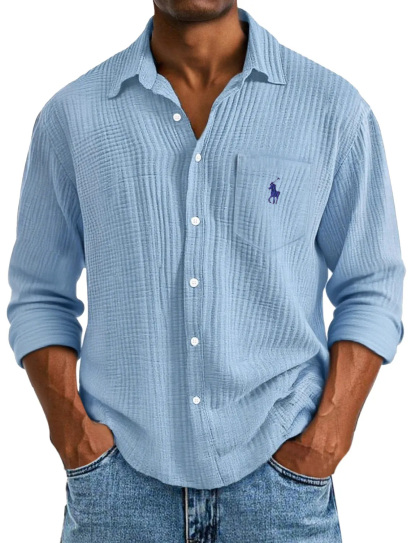 🔥Men's Casual Loose And Comfortable Textured Short-sleeved Shirt🔥