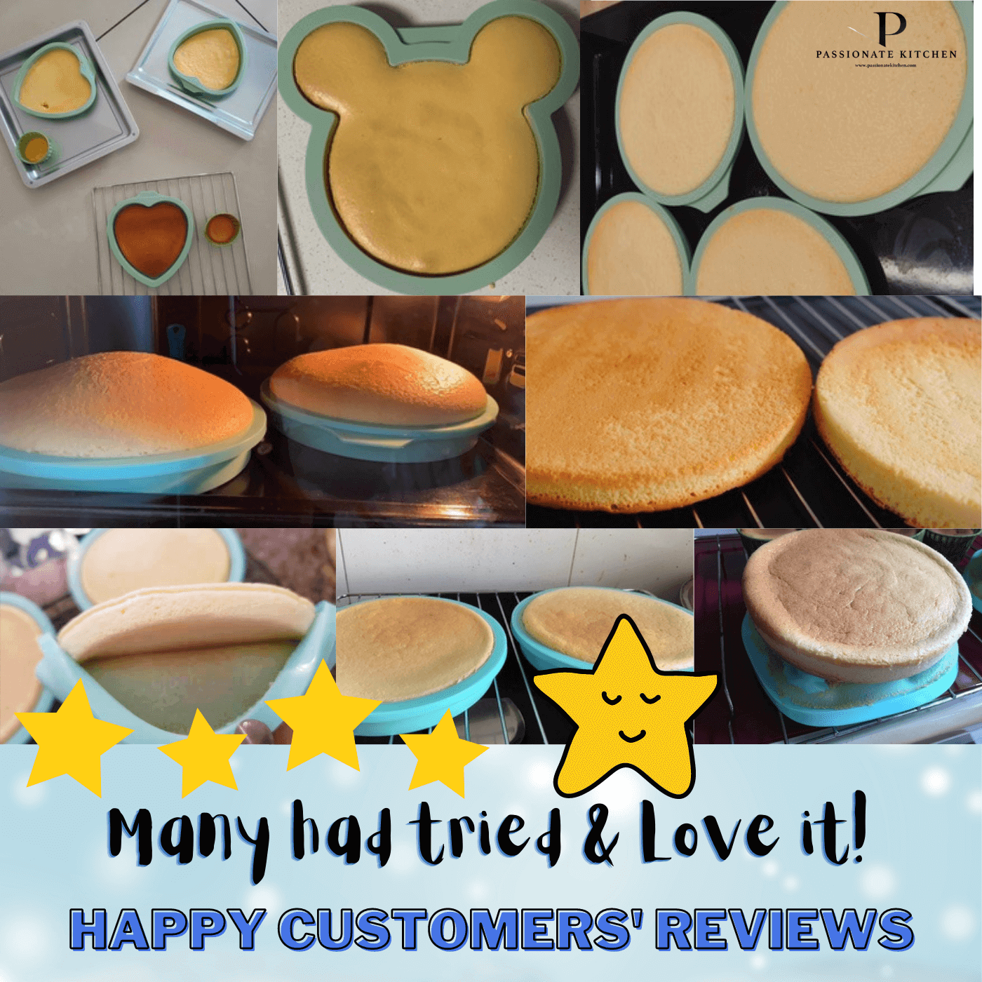 Best-Selling Non-Stick Easy Cake Layer Silicone Cake Molds!