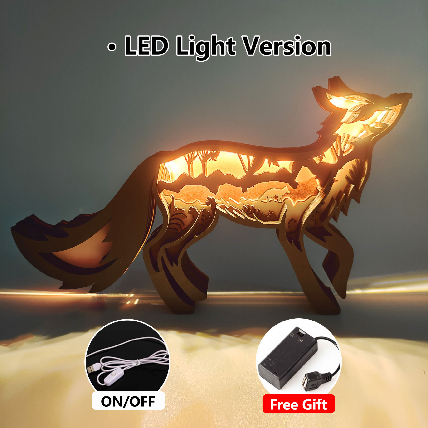 HOT SALE🔥-Running Fox Carving Handcraft Gift