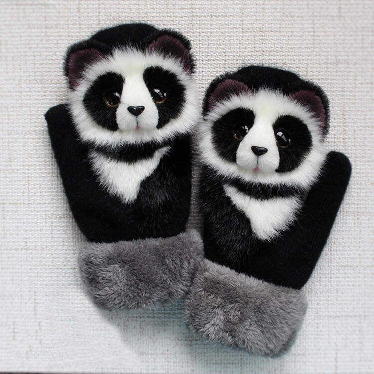 HAND-KNITTED ANIMAL MITTENS