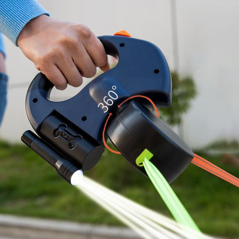 Dual Lighted Retractable Leash