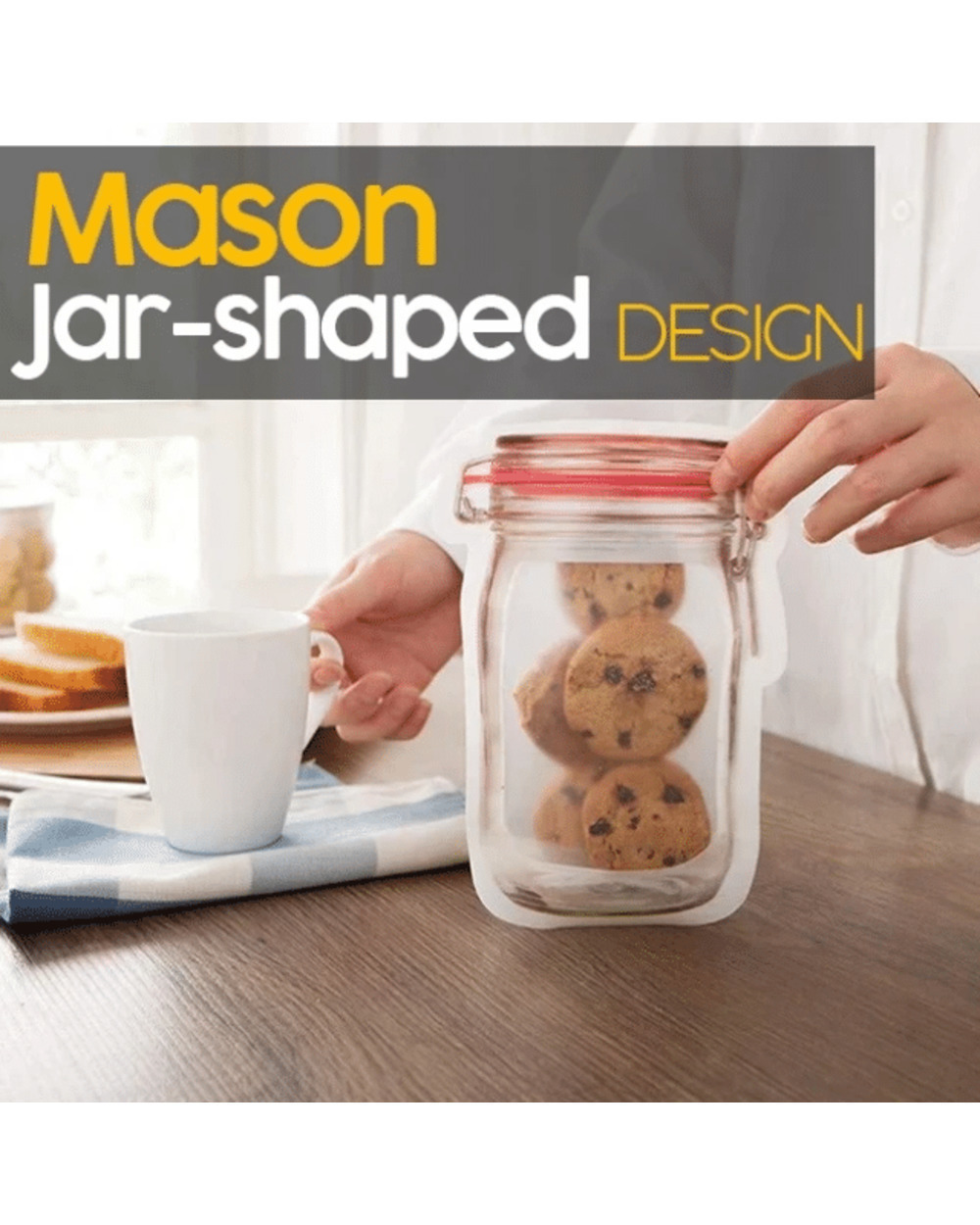 Reusable Mason Bottle Ziplock Bags