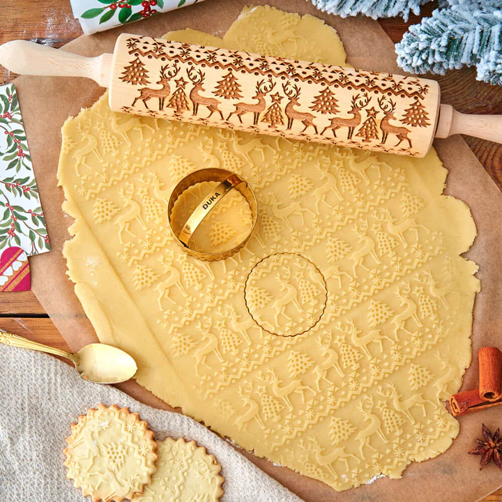 CHRISTMAS EMBOSSING ROLLING PIN