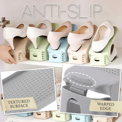 ADJUSTABLE DOUBLE-DECK SHOE RACK