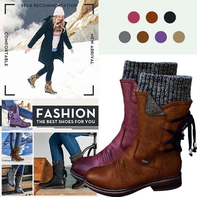 2022 WINTER WARM BACK LACE UP SNOW BOOTS