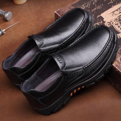 Men’s Cow Leather Waterproof Comfy Non Slip Soft Slip On Casual Shoes