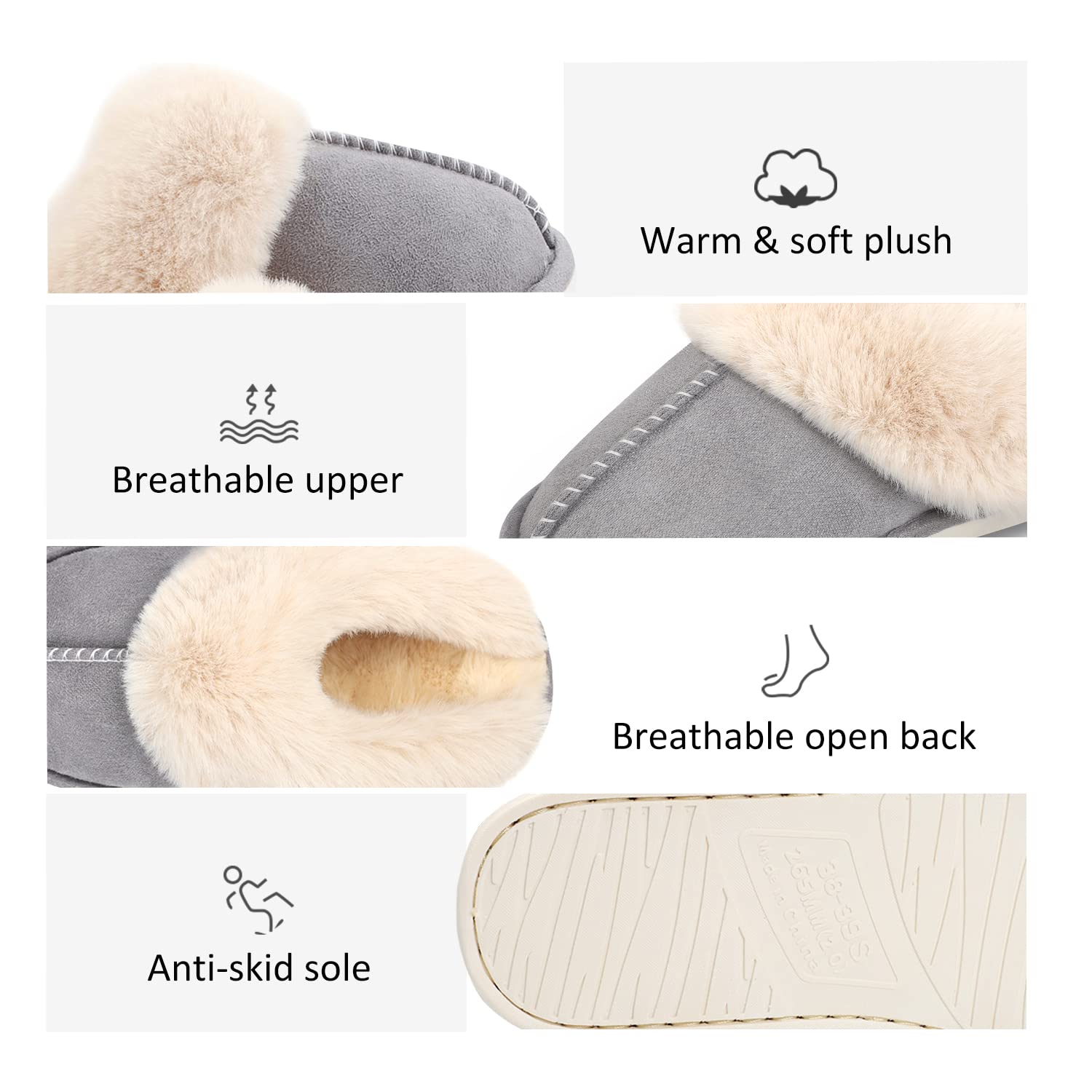 🔥EARLY WINTER PRE-SALE -50% OFF🔥LADIES FLUFFY LINED WARM NON SLIP SLIPPERS