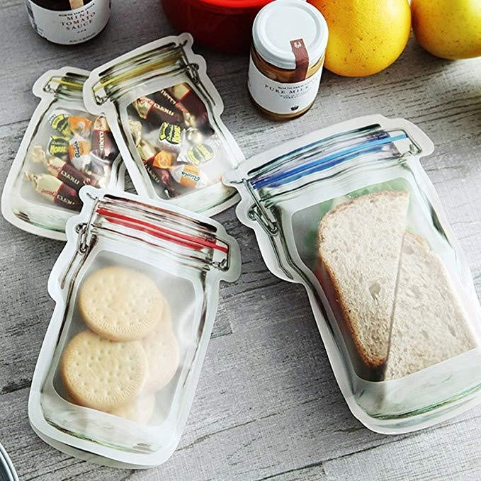 REUSABLE MASON BOTTLE ZIPLOCK BAGS