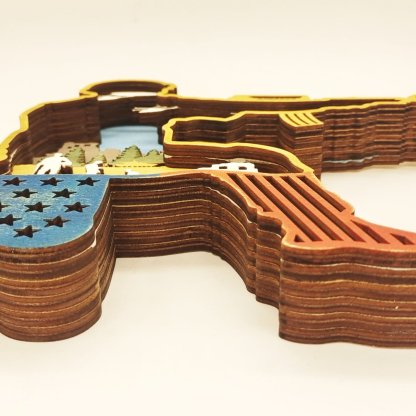 Summer Sale - American Flag Soldier Carving Handcraft Gift