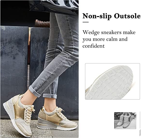 🌞LABOR DAY SUMMER CLEARANCE🌞High Heeld Wedge Sneakers For Women