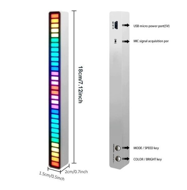 WIRELESS SOUND ACTIVATED RGB LIGHT BAR