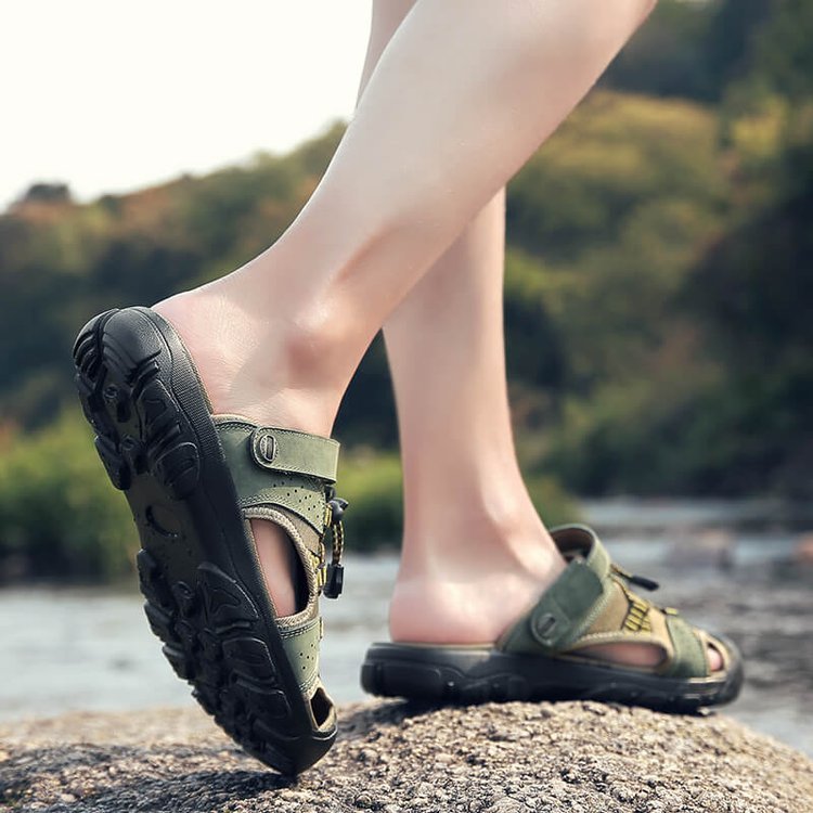 Men's Casual Sandals Leather Outdoor Water Shoe