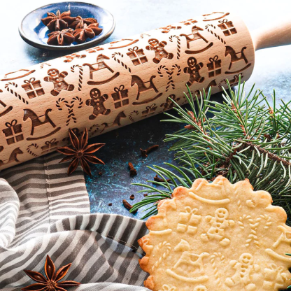 CHRISTMAS EMBOSSING ROLLING PIN