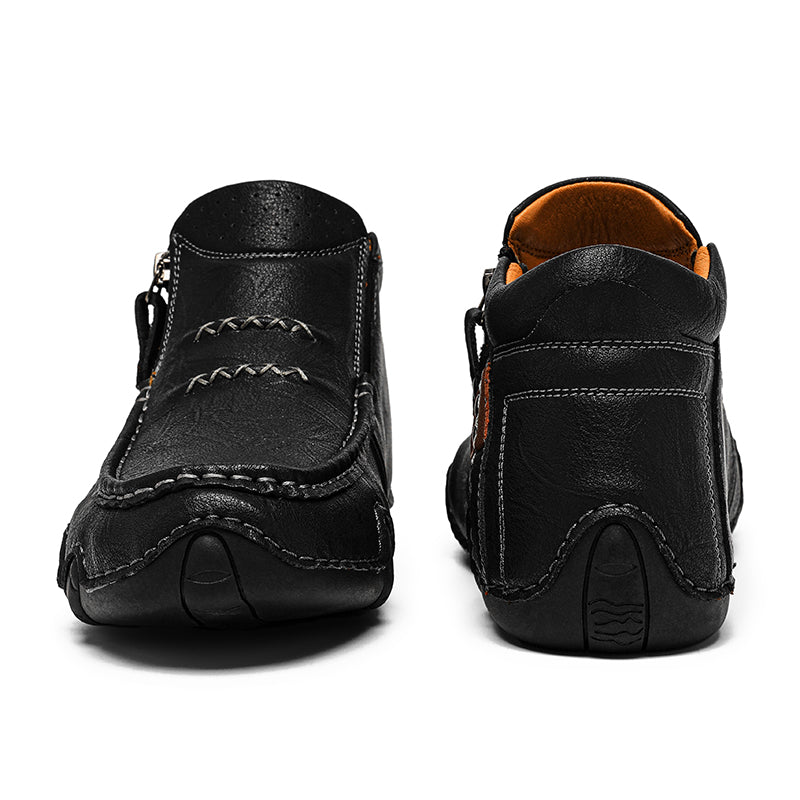 Men's Retro Handmade Leather Driving Boots Built for Comfort