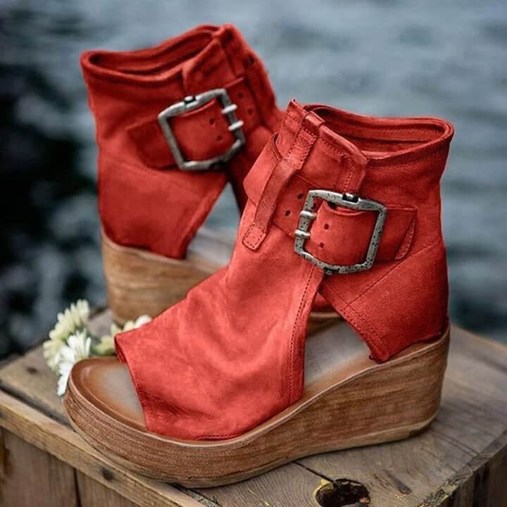 Women's Hasp Open Toe Platform Sandals
