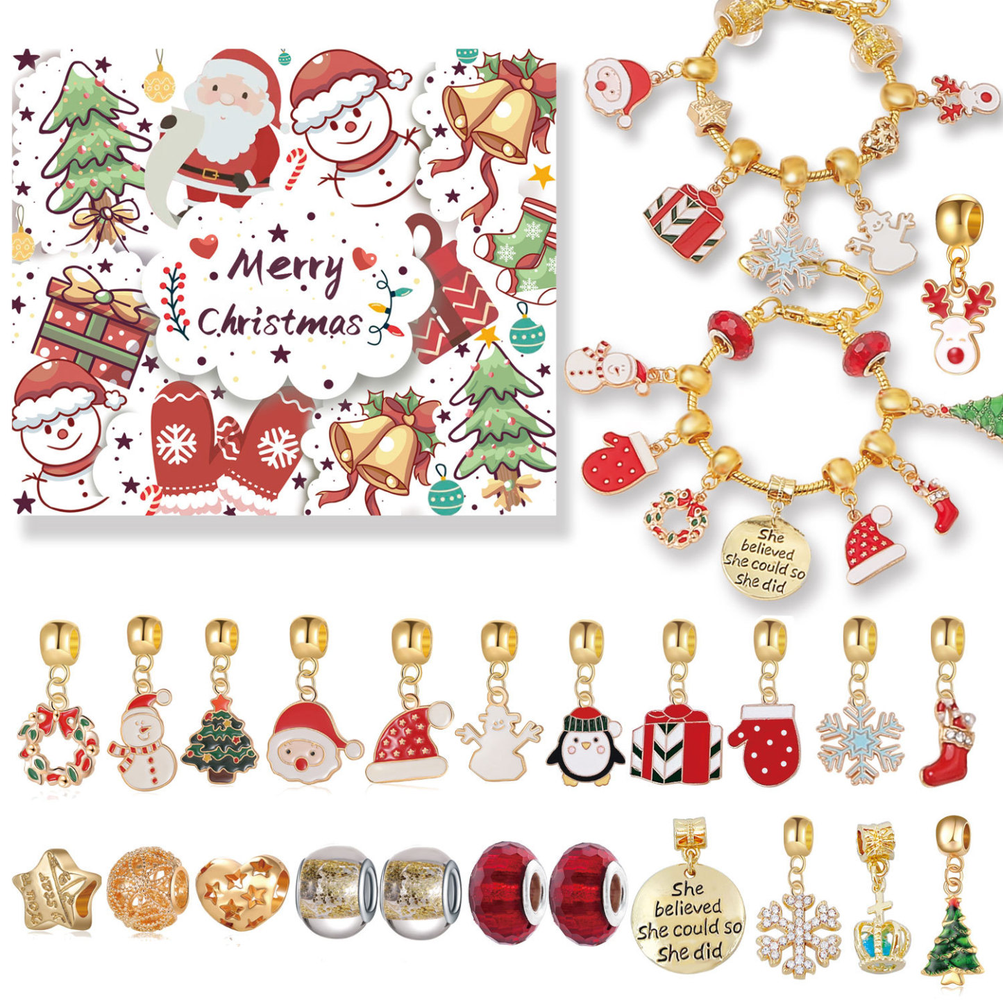 🎅CHRISTMAS PRE SALE🎄-DIY CHRISTMAS ADVENT CALENDAR BRACELETS SET