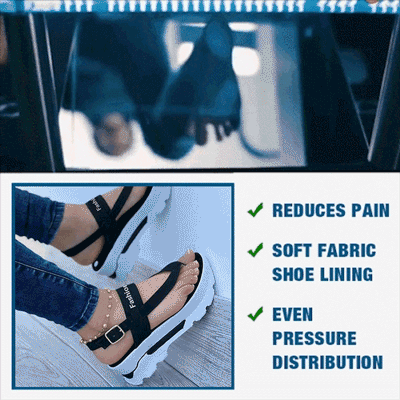 2022 Women's Fashion Athletic Print Adjusting Buckle Platform Heel Sandals