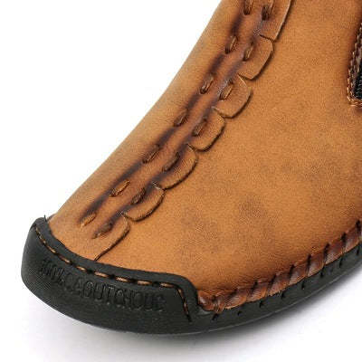 MEN HAND STITCHING LEATHER NON-SLIP CASUAL ANKLE BOOTS