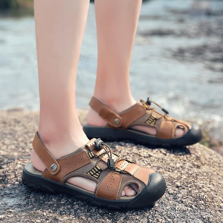 Men's Casual Sandals Leather Outdoor Water Shoe