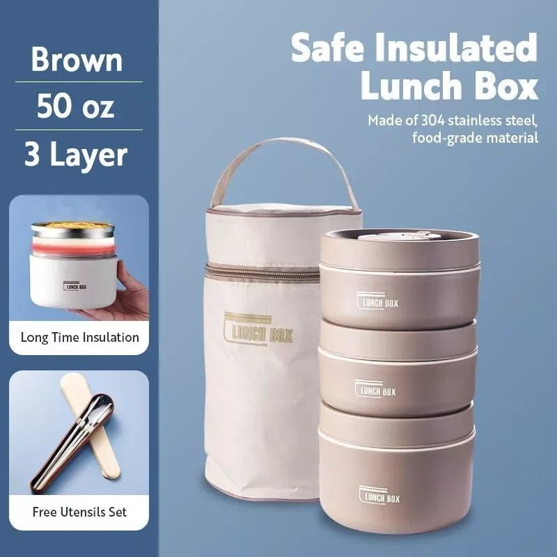 🔥LAST DAY DISCOUNT🔥SAVE 43🔥PORTABLE INSULATED LUNCH CONTAINER SET