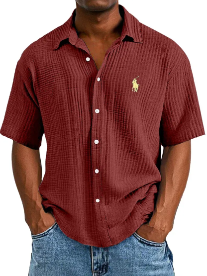 🔥Men's Casual Loose And Comfortable Textured Short-sleeved Shirt🔥