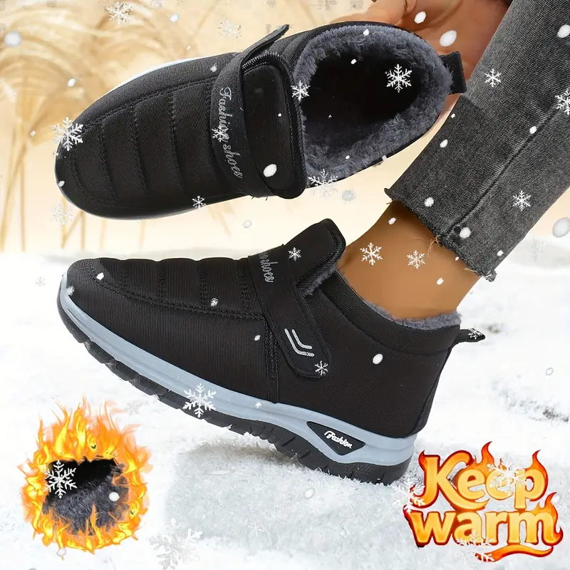 womens winter boots slip on ankle boots with closure non slip pvc sole warm lightweight cold weather shoes for   parties burgundy red black gift for women winter shoes travel winter footwear plush lined interior details 3