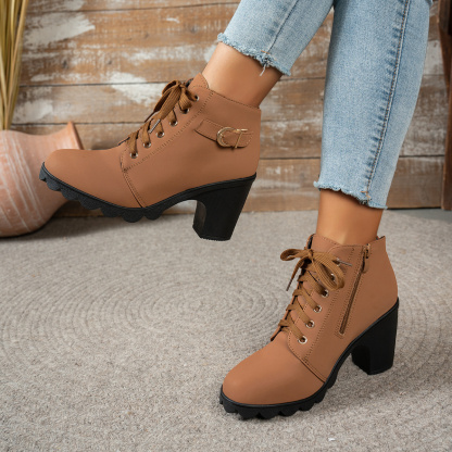 Women Chunky Heel Ankle Boots