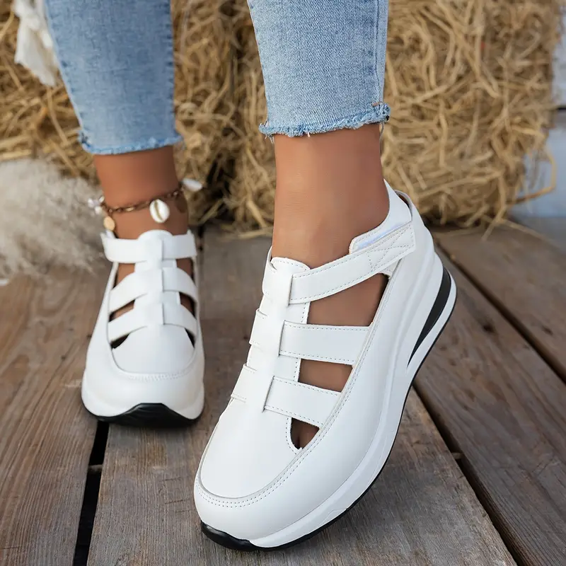 womens chunky heel sandals pu cover sole round   tape closure solid   hand wash or   only details 5