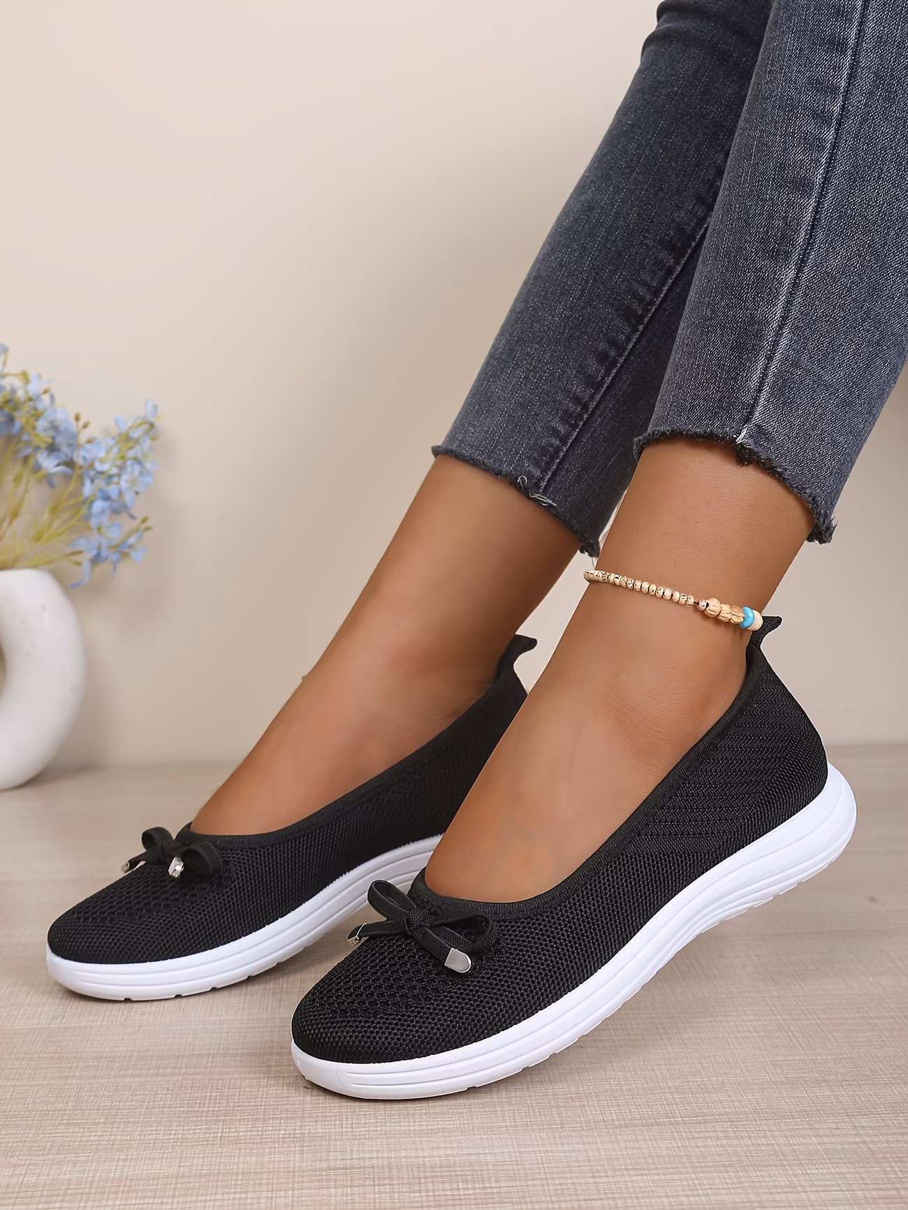   weave mesh upper breathable casual shoes soft sole anti slip shallow   lazy shoes women shoes sneakers details 6