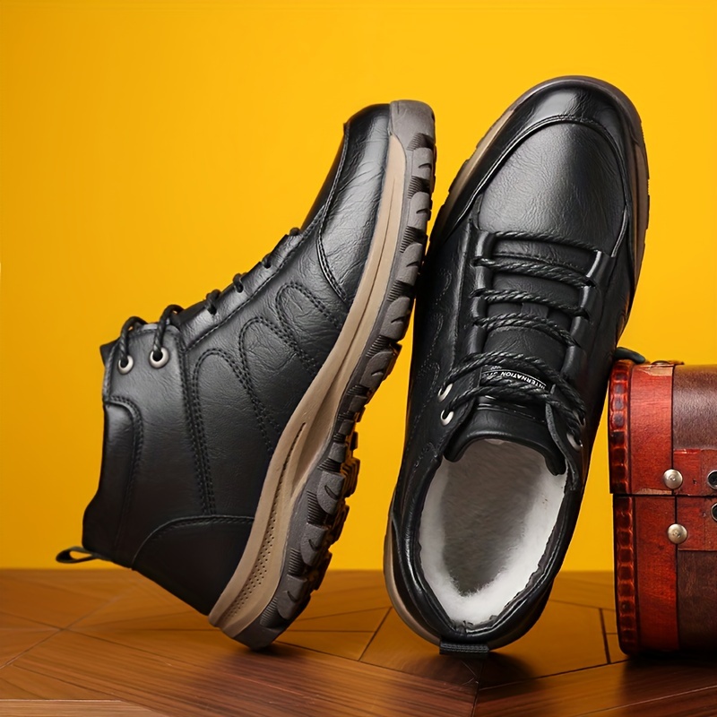 ⏰Last Day! 50% OFF 🔥Men'S Stylish Black Leather High-Top Boots