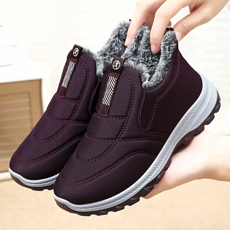 womens slip on winter boots   slip on shoes with non slip rubber sole cushioned insole   closure for everyday office details 3
