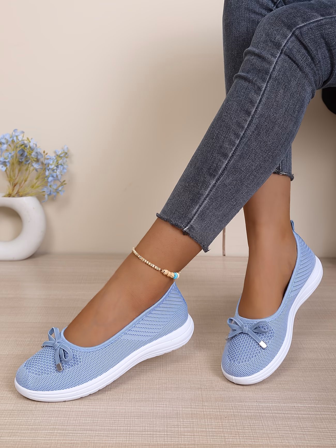   weave mesh upper breathable casual shoes soft sole anti slip shallow   lazy shoes women shoes sneakers details 10