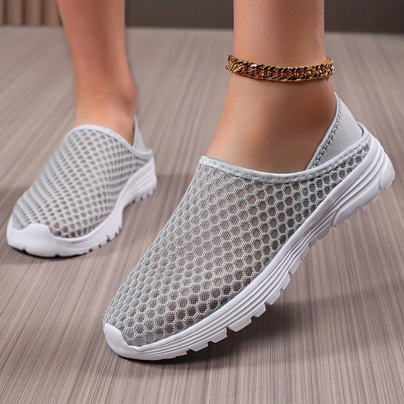 womens lightweight slip on mules sneakers breathable mesh fabric upper comfortable md sole   casual shoes for everyday wear   shoes details 1