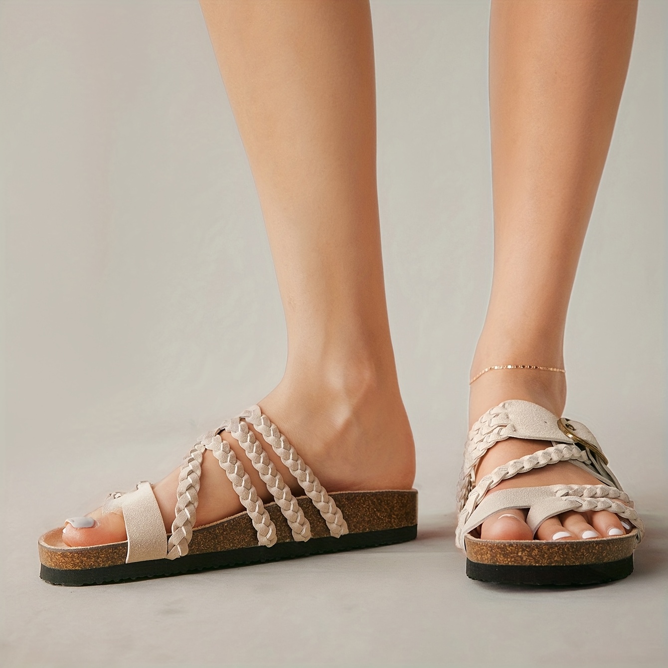 Women's Woven Soft Sole Flat Sandals
