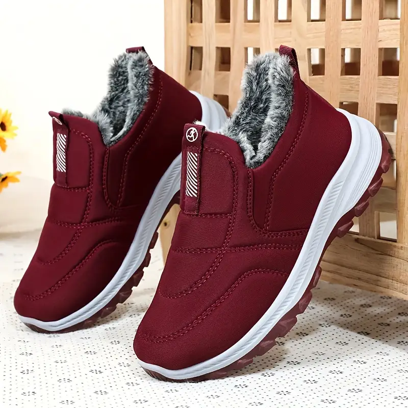 womens slip on winter boots   slip on shoes with non slip rubber sole cushioned insole   closure for everyday office details 1