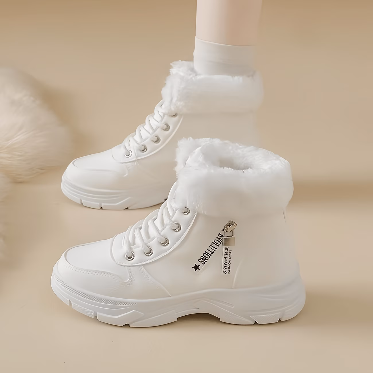womens lined thermal ankle boots thickened winter ankle boots for ladies side zipper platform winter shoes suitable for commuting daily pairing with pants jeans and casual trousers women shoes details 2