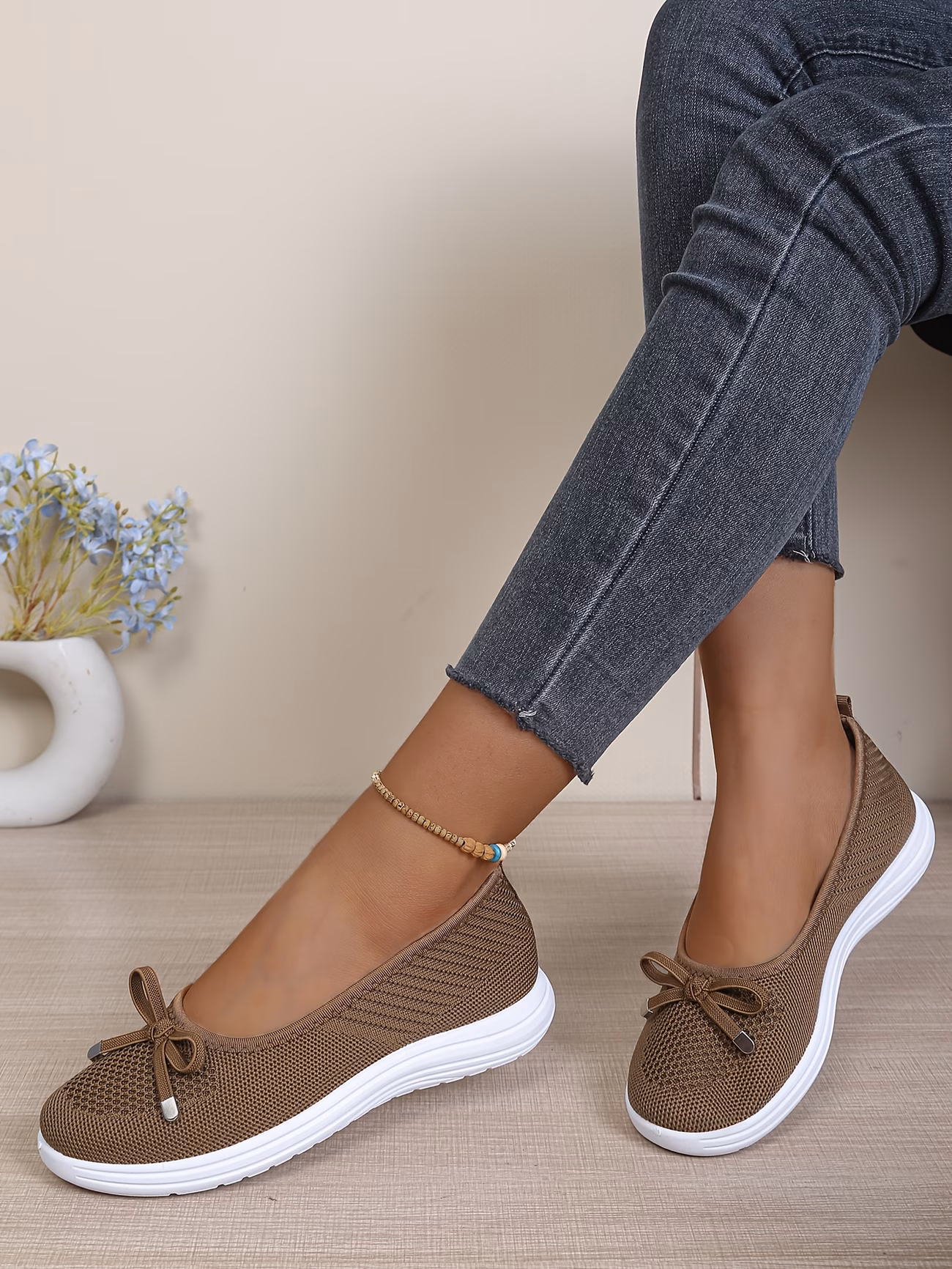   weave mesh upper breathable casual shoes soft sole anti slip shallow   lazy shoes women shoes sneakers details 2
