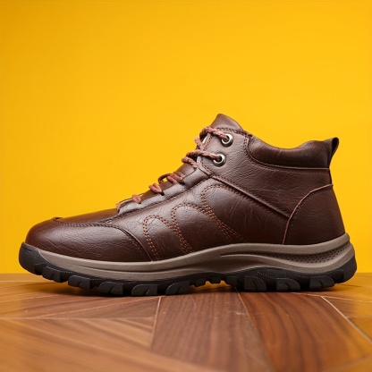 ⏰Last Day! 50% OFF 🔥Men'S Stylish Black Leather High-Top Boots