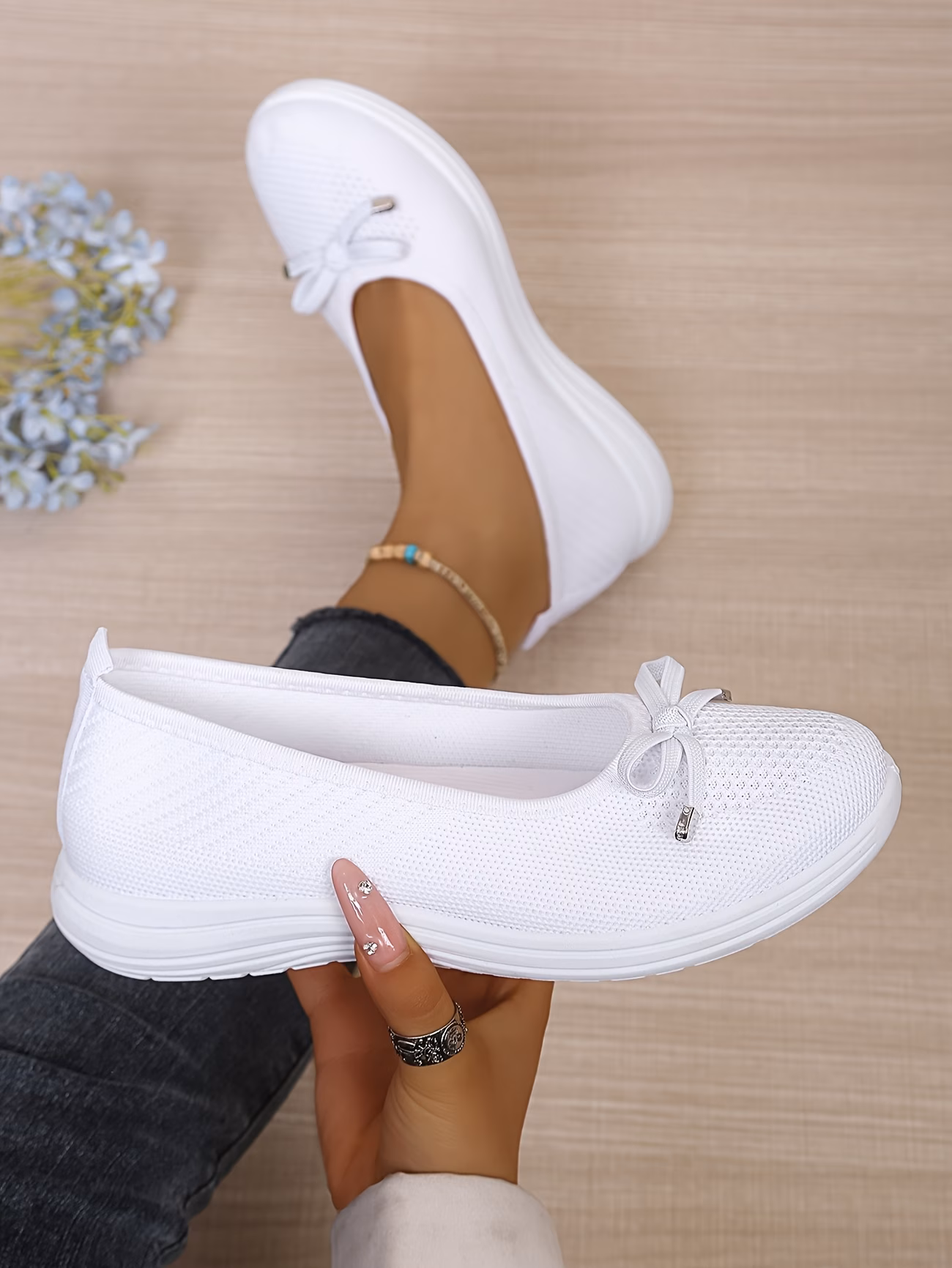   weave mesh upper breathable casual shoes soft sole anti slip shallow   lazy shoes women shoes sneakers details 16