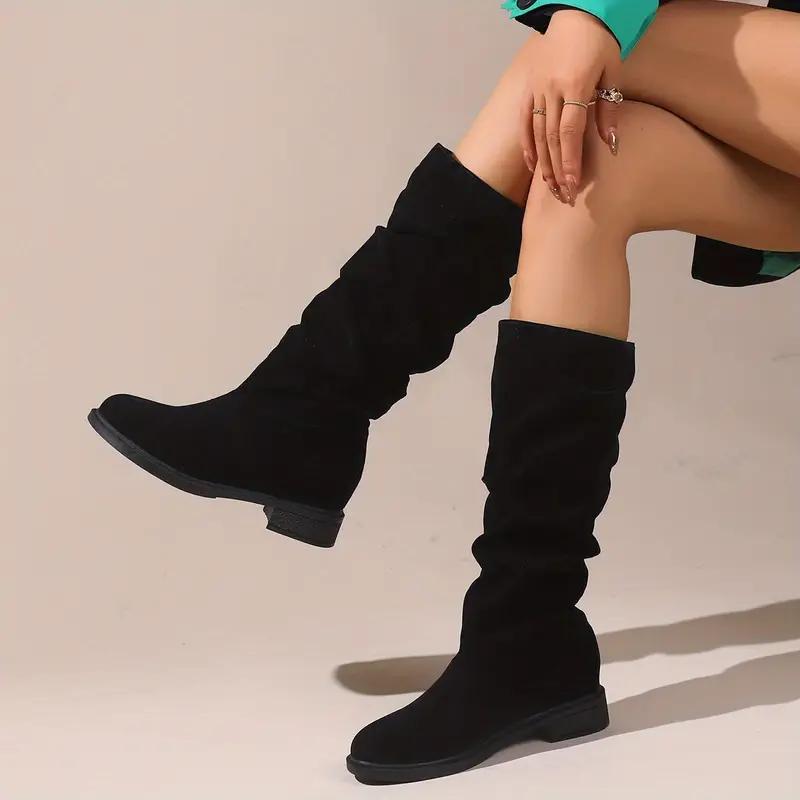 womens slouchy   calf boots comfortable round toe pull on shoes classic boots for koningsdag   day details 2